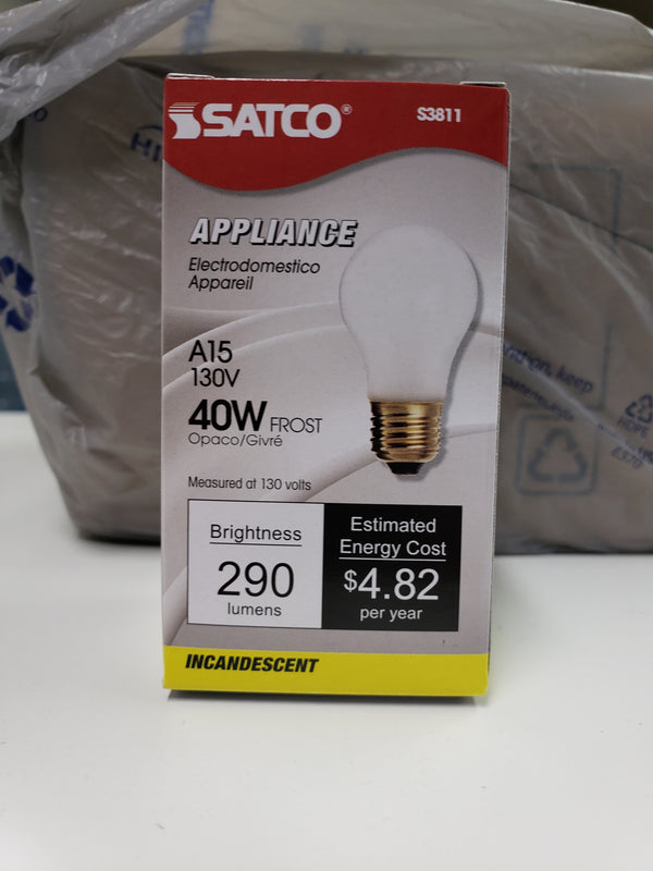 PRO-TECH 40W 130V A15 Safety-Coated Frosted Incandescent Lamp