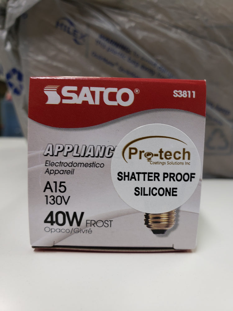 PRO-TECH 40W 130V A15 Safety-Coated Frosted Incandescent Lamp