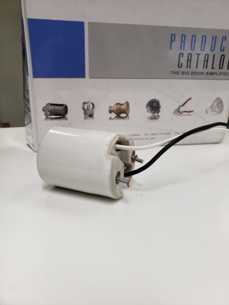 ADL D2610 Mogul Base Glazed Porcelain Socket w/Wire Leads, 4kV Pulse Rated