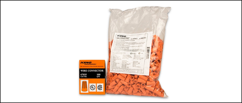 KING INNOVATION 67035 Orange Wire Connector, Box of 100