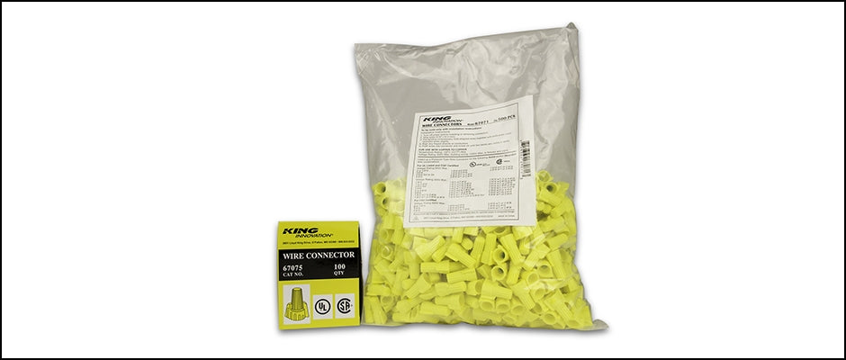 KING INNOVATION 67075 Yellow Wing Wire Connector, Box of 100