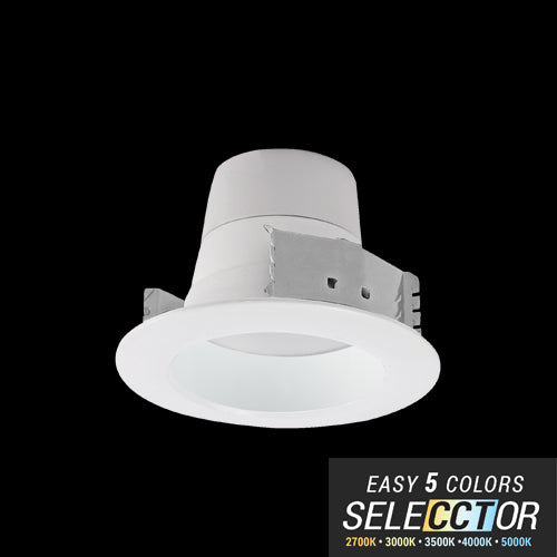 ELITE LIGHTING RL428 4" Round 700L LED Recessed Retrofit w/White Reflector Trim & Field Selectable CCT