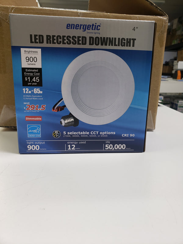 ENERGETIC E3DL 900L 4" LED Round Recessed Retrofit Kit w/CCT Selectable Switch
