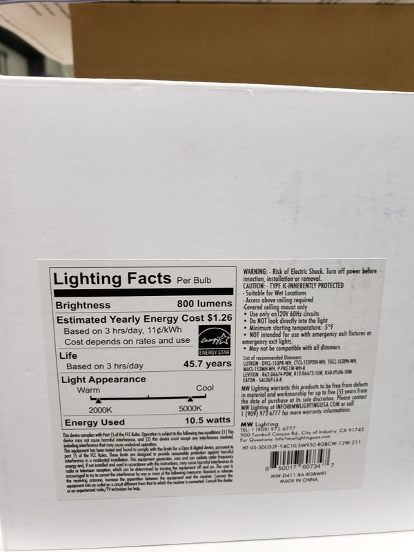 MW LED LIGHTING 10.5W 120V 800L 4
