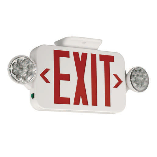 HUBBELL/COMPASS CC Series LED Combination Exit/Emergency Round LED Light, Battery Backup, Red or Green Letters