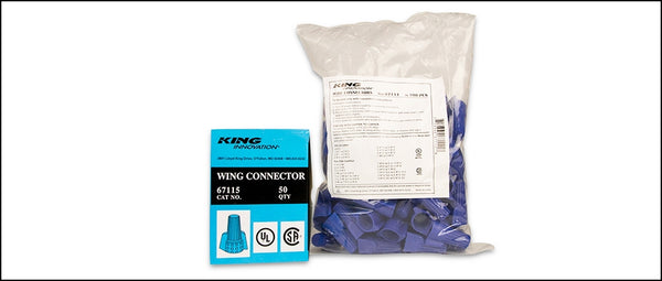 KING INNOVATION 67115 Blue Wing Wire Connector, Box of 100