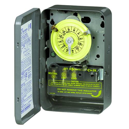 INTERMATIC T103 120VAC DPST 24-HR Mechanical Time Switch, Indoor Type